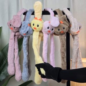 Funny Bunny Plush Ear Muffs for Kids – Interactive Moving Ears Headband