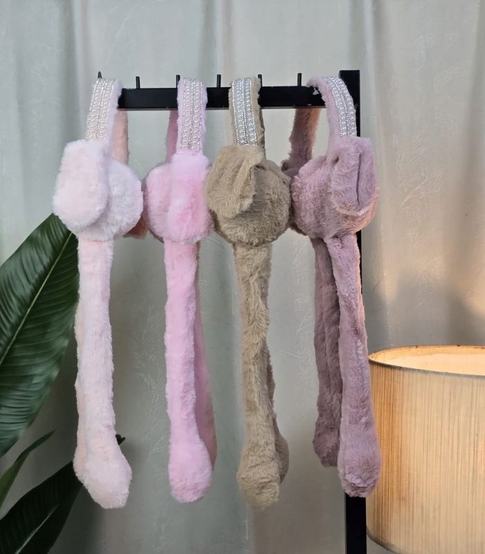 Adorable Animal Ear Muffs for girls– Squeeze & Move Plush Ears